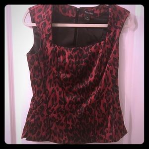 Leopard print WHBM luxurious satin top
